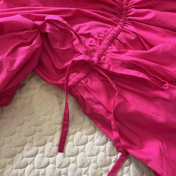 NWT Self-Portrait Fuchsia Pink Lace Ruffled Cotton-poplin Mini Dress 4 - Picture 15 of 16